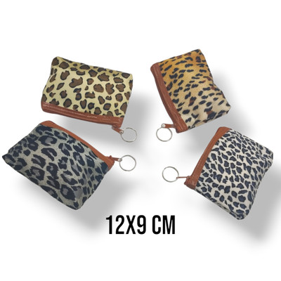 Monedero Cartera Estampado Leopardo llavero ropa accesorios Mujer estilo 80
