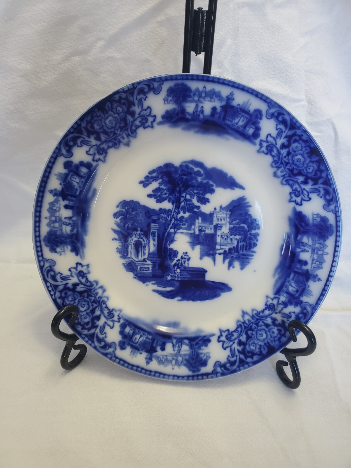 Antique W. H. Grindley Flow Blue Plate 