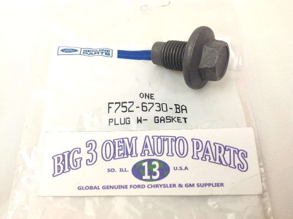 Enchufe de drenaje de aceite Ford Taurus Explorer F150 Sable Lincoln Mercury OEM F75Z-6730-BA Foto 2 de 2