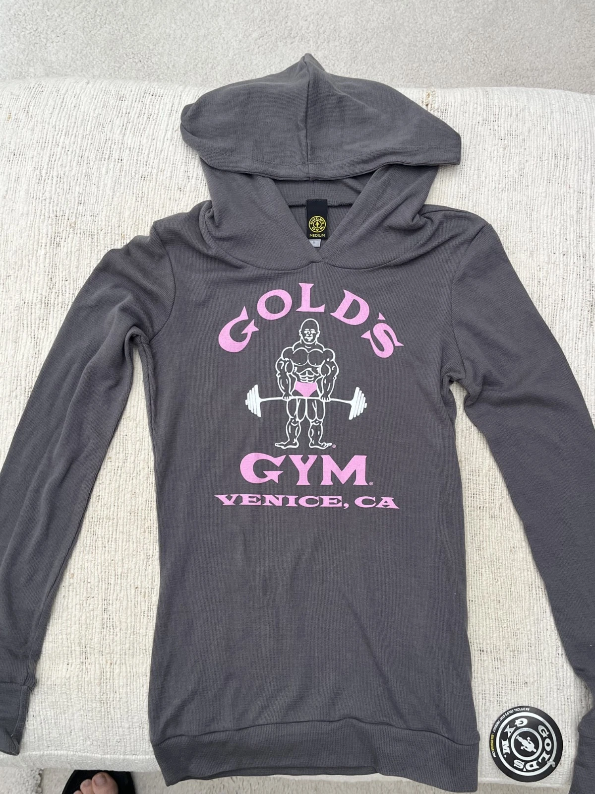 Gold's Gym Venice Authentic RARE NEW Women's Medium Thermal Hoodie