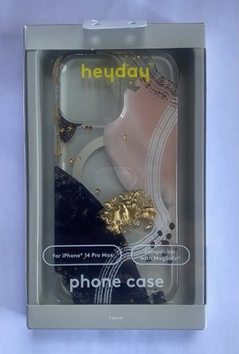 heyday MagSafe Back Hard Case for iPhone 14 Pro Max Abstract Marble Gold Pink