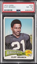 1975 TOPPS #524 CLIFF BRANCH PSA 8