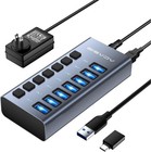 Acasis 10Gbps USB 3.2 Gen2 Power Hub 7 Port On/Off Switch 12V/2A Max for Laptop