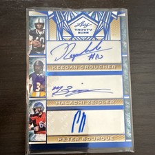 2025 Leaf Trinity Football Insert Triple Autograph Croucher Zeigler Bourque 2/15
