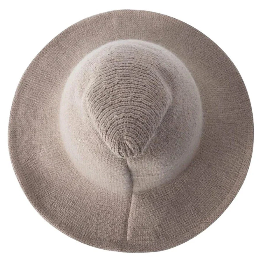 Sombrero tejido bruja mago ala con cable plegable bronceado natural disfraz Halloween disfraces Foto 3 de 4