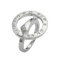 Ring 22Mm Zirkonias Mattiert Rhodiniert Silber 925 RinggrößE 58 | Gallay
