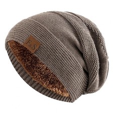 New Unisex Slouchy Winter Hats Add Fur Lined Men And Women Warm Beanie Cap Casua