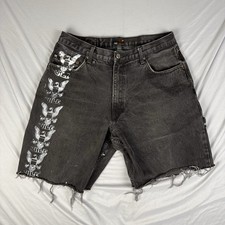 VTG 90s Mossimo Jeans Grunge Baggy USA Made 31x9 Wide Leg Carpenter Jorts Shorts