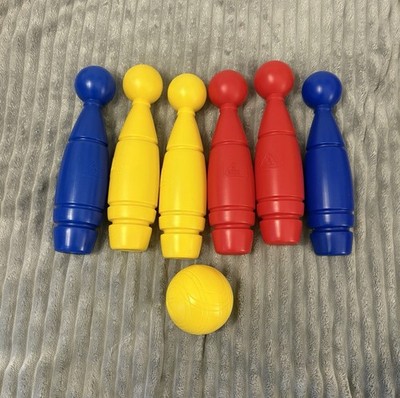 Vintage Frühförderzentrum Bowling Set Pins & Ball
