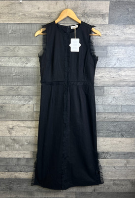 Ghospell Midikleid Größe Medium schwarz Lotta Rüschen Weihnachten Party formelle Veranstaltung ASOS
