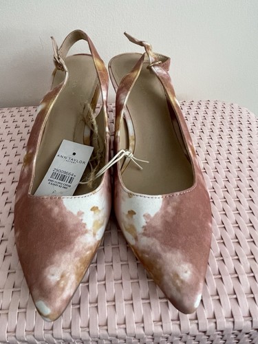 Nwt Ann Taylor Factory Pink, Mauve, Rust, Gold, Slingback Heels | Size 6 - Picture 3 of 6