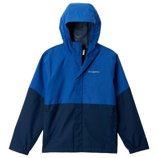 Columbia Boy's Hikebound II Hooded Rain Jacket Navy Blue Siz