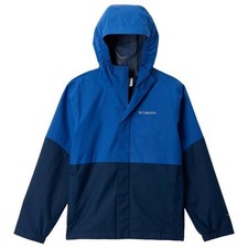 Columbia Boy's Hikebound II Hooded Rain Jacket Navy Blue Size Medium