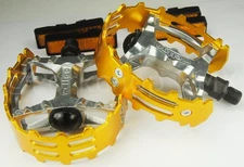 Wellgo XC-II style bear trap alloy BMX bicycle pedal 9/16" GOLD
