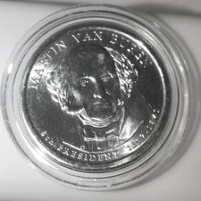 2008 P Martin Van Buren 1837-1841 $1 Coin Gold Color Ultra Rare Side strike B