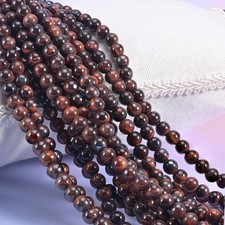 2-2.5mm Hole Red Tiger Eye Smooth Round Beads 6mm 8mm 10mm 8 Inch Strand