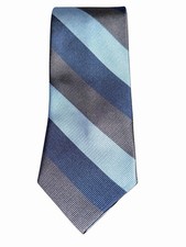 NWOT BROOKS BROTHERS RED FLEECE BLUE GRAY STRIPED UNTIPPED JACQUARD SILK TIE