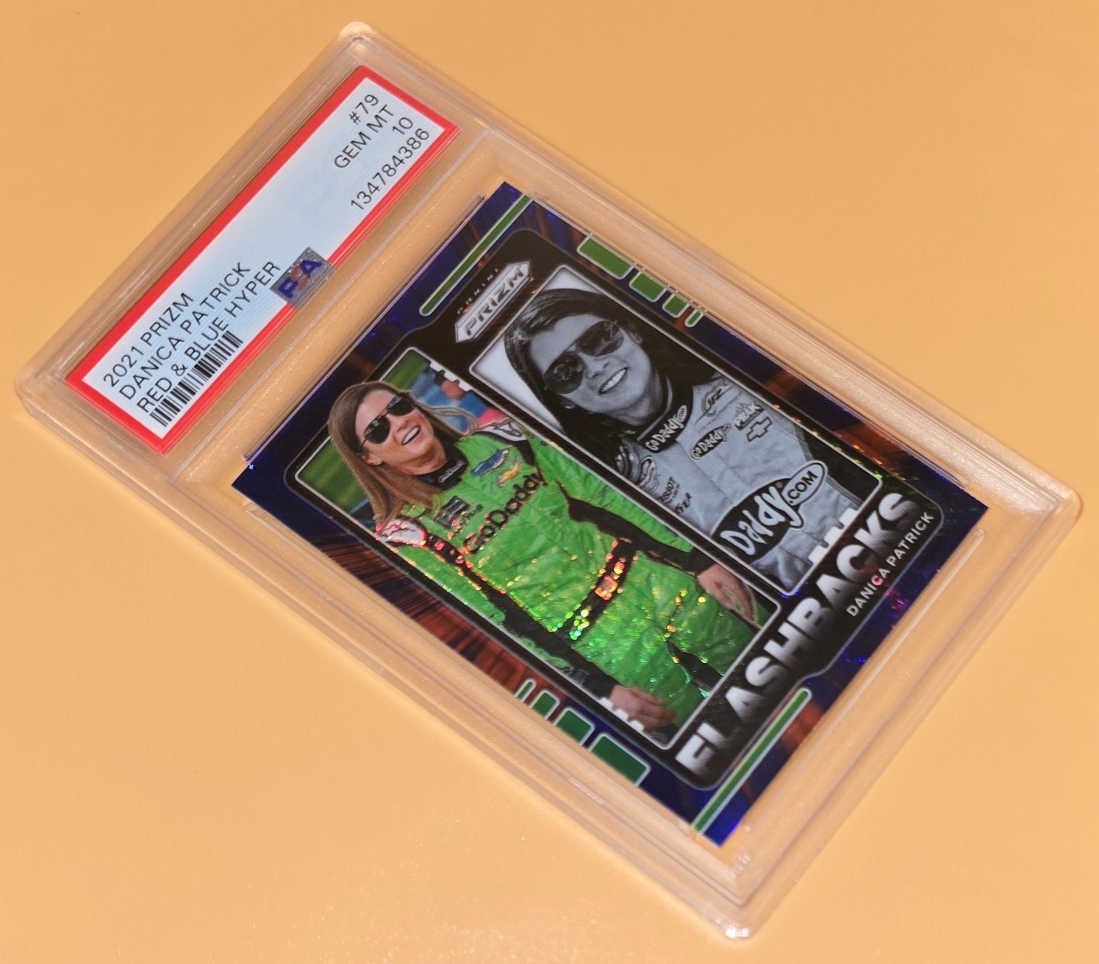 Danica Patrick PSA 10 Low Pop 1 Red Blue Hyper Prizm Parallel 2022 Prizm Racing view 7