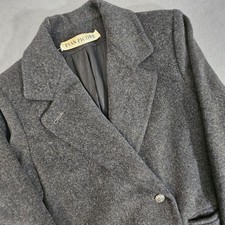 Vintage Evan Picone Woman's 80% Wool Gray Heavy Coat Jacket Size 8 Made In USA