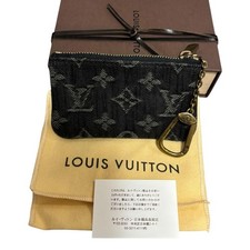 Louis Vuitton Pochette Klé Denim 6.5x11.7cm Noir Key Hook Excellent Box
