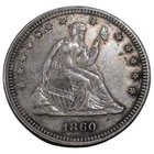 1860 SEATED LIBERTY QUARTER 25C