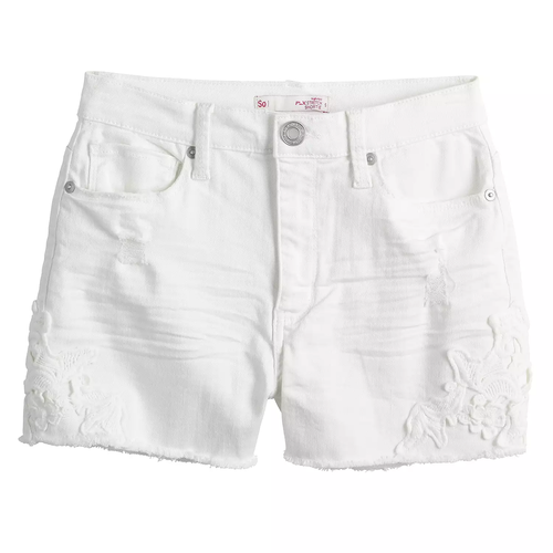 Pantalones Cortos SO Junior's Blanco Denim Tiro Alto Elastizados FLX, Precio de Venta sugerido por el fabricante $38 - Imagen 6 de 6