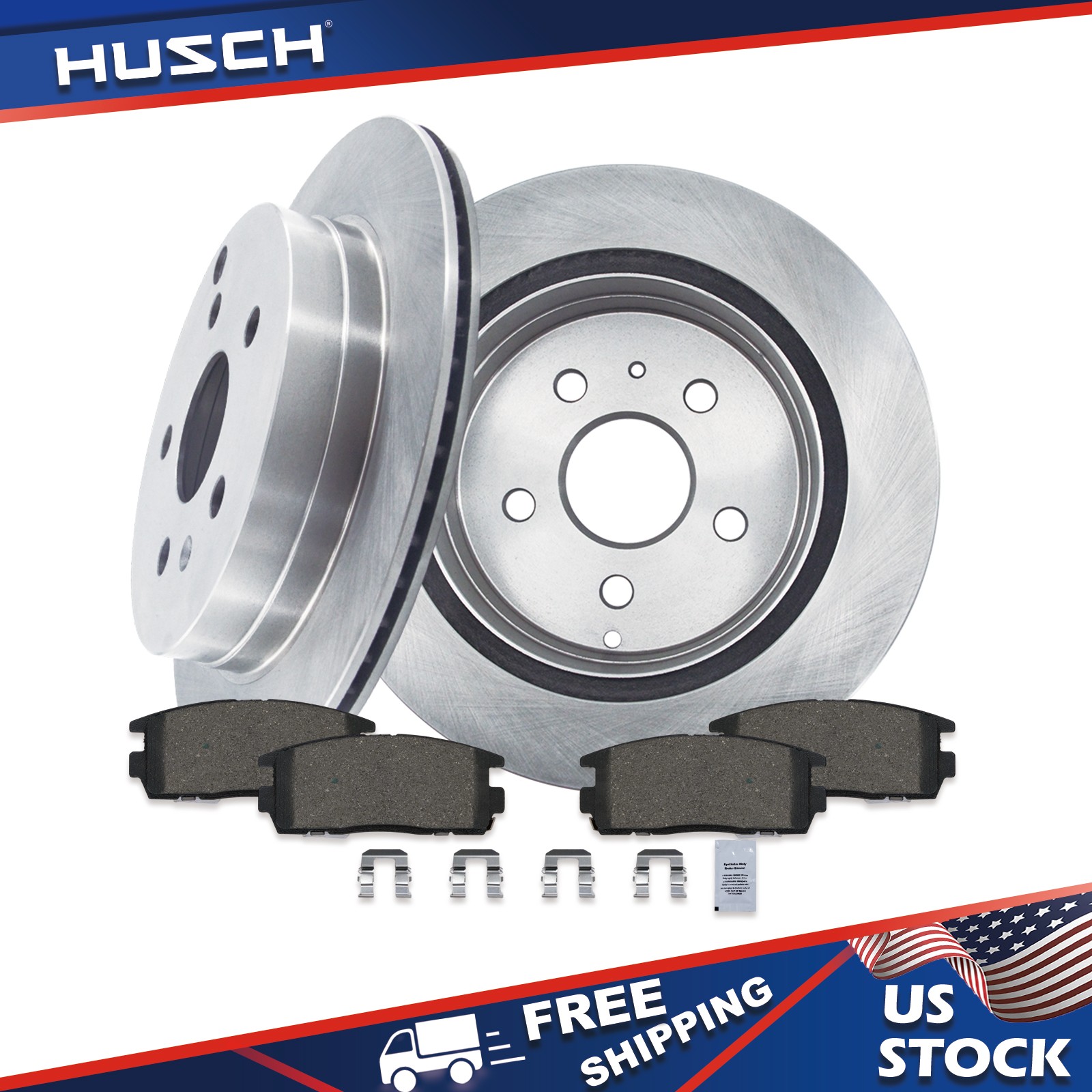 For Chevrolet Equinox 2010 - 2017 Rear Brake Disc Rotors Ceramic Brake Pads Kit