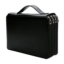 Slots Colored Pencil Case Organizer, 4-Layer Large Capacity Pencil 200 Black