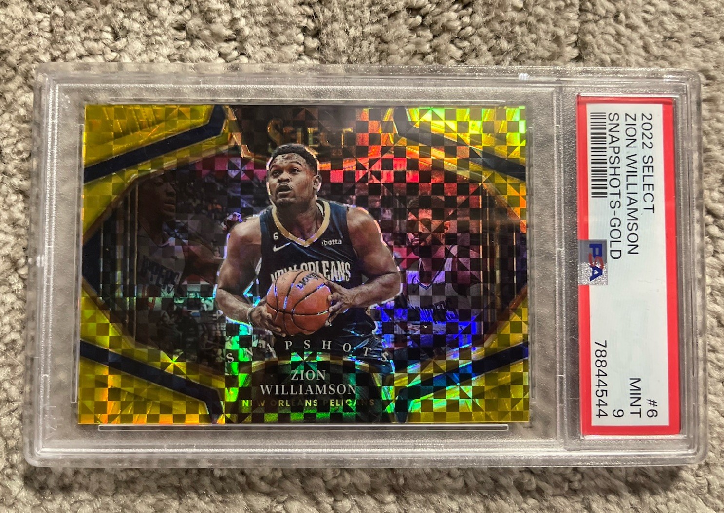 2022-23 Panini Select Snapshots Zion Williamson #6 Gold Prizm 5 /10 **POP 1**