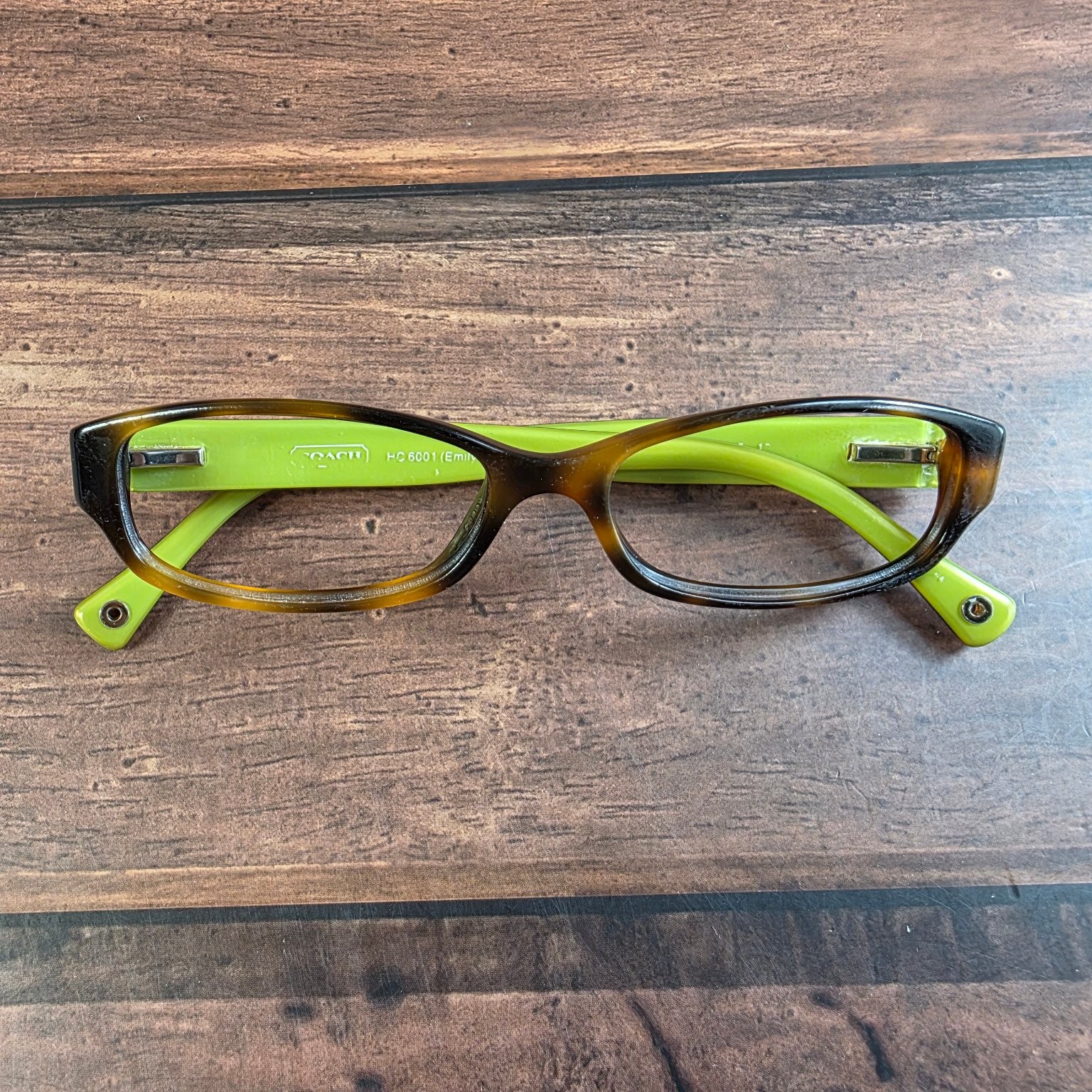 Coach Sunglasses Women's Brown Tortoise Lime Green HC6001 Emily 57mm thumbnail 6