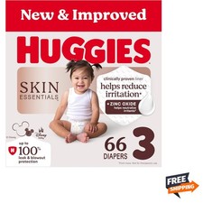 Baby Diapers Skin Essentials Size 3 66 Pack Leakproof Gentle Safe