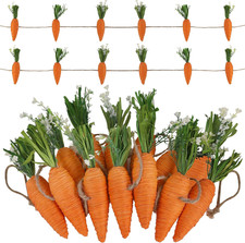Easter Garland Decor, 12 Pcs Carrot Ornament for Mantel Decorations, 8.5 FT Hang