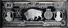 2004 $10 Bison Lewis & Clark Legal Tender 4 oz .999 Fine Silver Note Art Bar