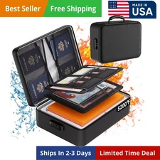 5200°F Document Organizer with Lock,Upgraded Heat Insulated Fireproof＆Waterpr...
