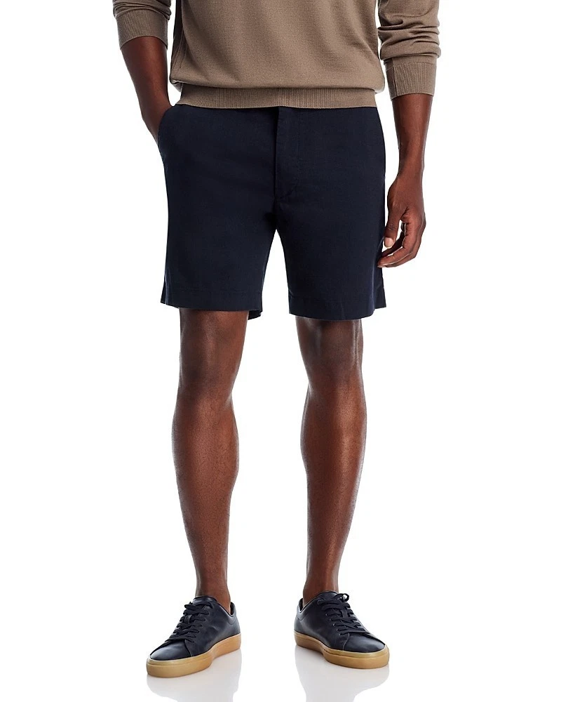 BOSS C-Kane 8.5" Linen Blend Shorts Men's 36R Navy Drawstring Button Zip Closure