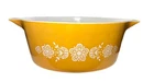 Vtg Pyrex Butterfly Gold 2.5qt Casserole Dish 475 Original 1972 pattern