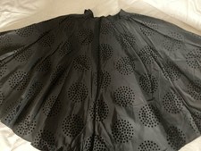 Vintage Skirt - Black W Accent Circles Dotted W Velour Approx 6  Side Zipper