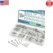 230PCS Cotter Pins Assortment Kit 304 Stainless Steel Split Pin.12 Sizes