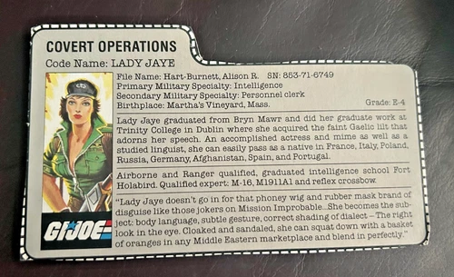 GI JOE: COVERT OPERATIONS (FILE CARD) (LADY JAYE)