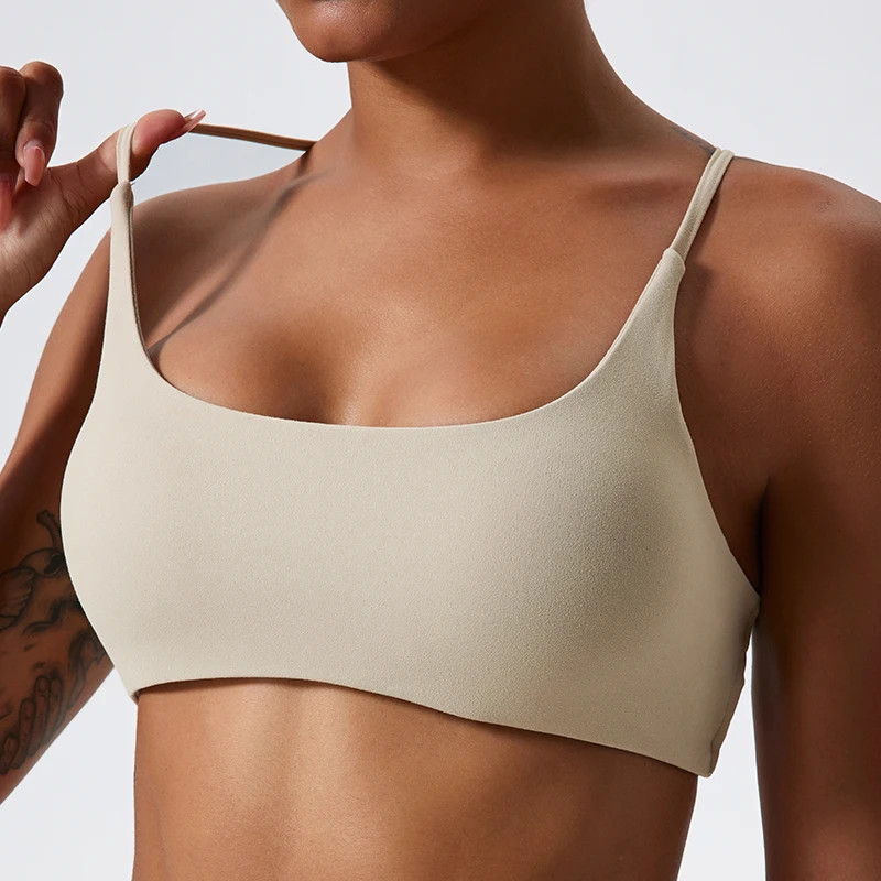 Cross Back Sports Bra Seamless Soft Fabric Fitness Yoga Gym Workout Running Top