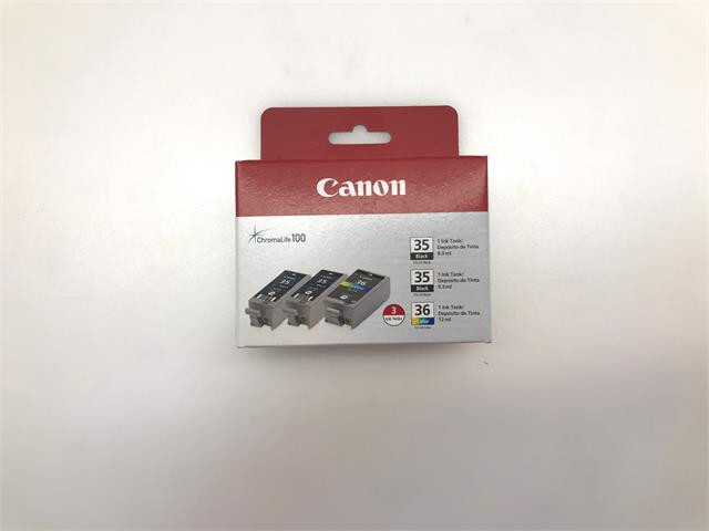 Canon PGI-35 CLI-36 Ink Cartridge Set - 2 Black 1 Color for Pixma iP100 1509B007