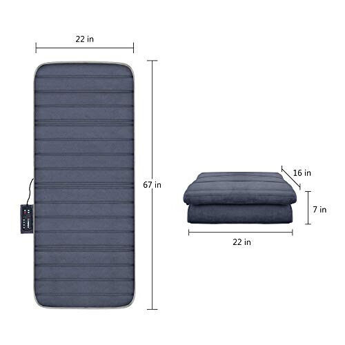 Ganzkörper Massagematte Auflage mit Wärme, Stuhlauflage mit 10 Vibrationsmotoren & 2 Ther - Bild 7 von 7