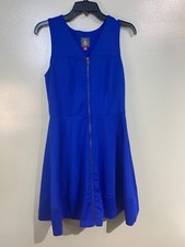 vince camuto dress 8 blue zip up woman 