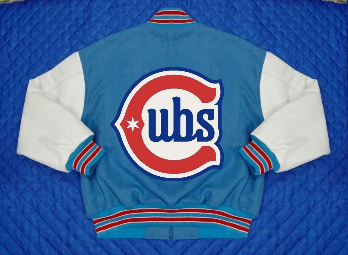 Chicago Cubs ホワイトジャケット light-blue-chicago-cubs-rewind