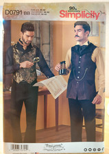 Simplicity 8408 D0791 Pattern Costume Men's Steampunk Cosplay Sizes 46-52