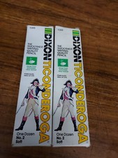 (22) Vintage Dixon Ticonderoga/Ethan Allen Pencils #2 soft 1388 USA