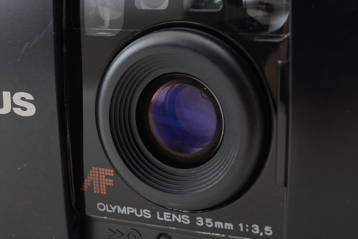 Excellent] Olympus μ mju Black AF 35mm f/3.5 Point & Shoot Film