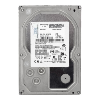 IBM Hard Drive 90Y8732 90Y8731 HUS723030ALS640 3TB 7.2K 64MB SAS-2