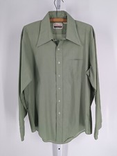 Campus Now Breed Vintage 70s Disco Mod Mint Green Button Up Shirt Large