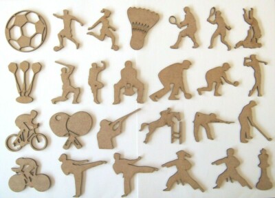 MDF Holz Laser Cut 62mm Sport Formen, Basteln, Malen, Dekorieren